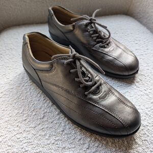 Hotter Leather Sneakers In Bronze